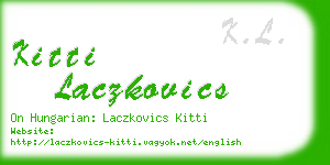 kitti laczkovics business card